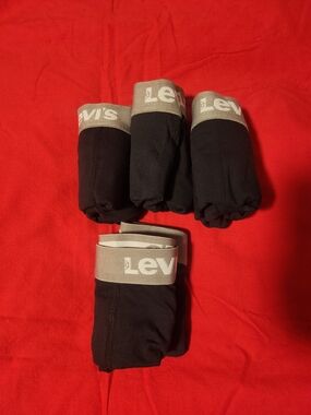 Levi's Black Boxer Briefs with Gray Branded Waistband - Set of 4
